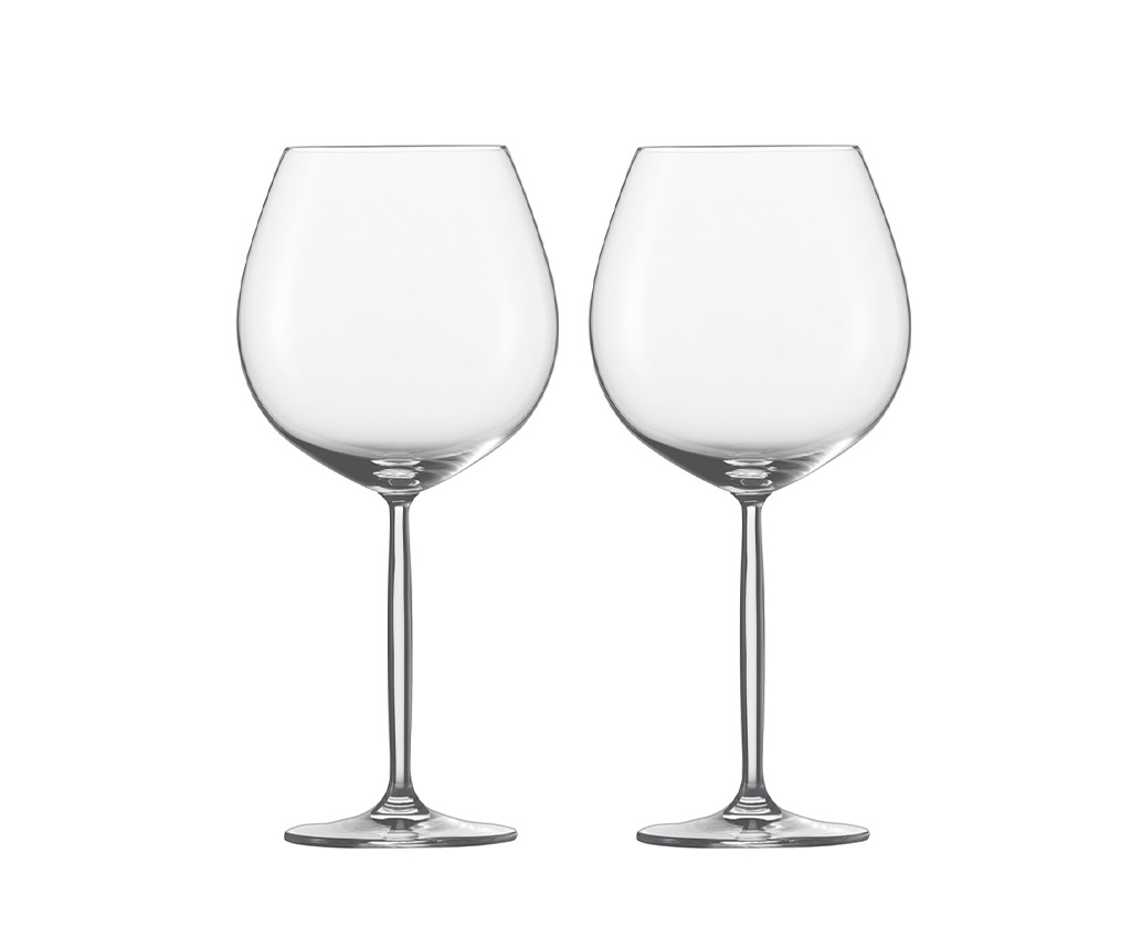 Diva Burgundy Goblet Red Wine Glass (Set of 2)